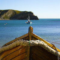 Buy canvas prints of Boat at Lulworth Cove, Dorset by Sandi-Cockayne ADPS