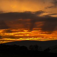 Buy canvas prints of Dalescapes: Gunnerside Sunset and Silhouettes. by Sandi-Cockayne ADPS