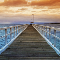 Buy canvas prints of  Colourful Sunset & Jetty by Sandi-Cockayne ADPS