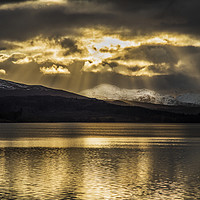 Buy canvas prints of Heavenly Rays at Loch Garry by Sandi-Cockayne ADPS