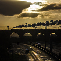 Buy canvas prints of Steaming Stockport Sunrise  by Colin irwin