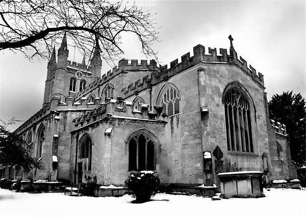 St Nicholas Church In The Snow Picture Board by Samantha Higgs