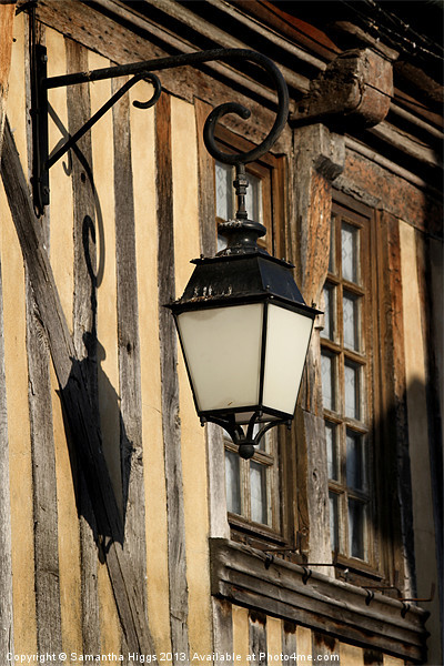 Street Light On A Medieval House- Orbec - France Picture Board by Samantha Higgs