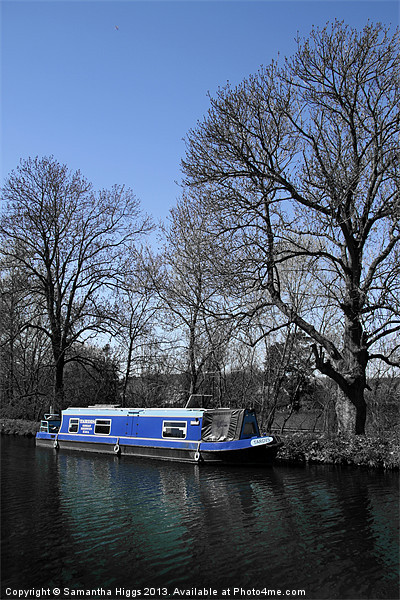 Blue Narrowboat - Kennet and Avon Canal Picture Board by Samantha Higgs