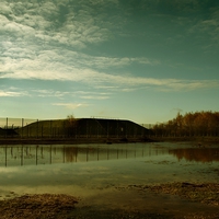 Buy canvas prints of   Reflections at the Missile Silos - Greenham Comm by Samantha Higgs
