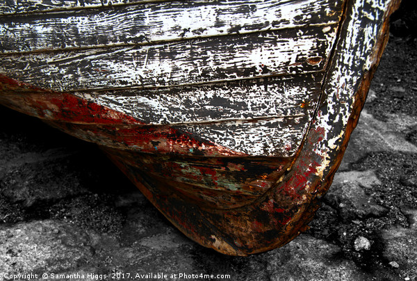 Chipped Paintwork, Old Boat, Cornwall Picture Board by Samantha Higgs
