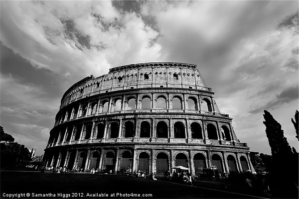 Colosseum in Black and White Picture Board by Samantha Higgs