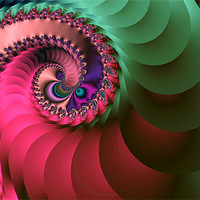 Buy canvas prints of Coloured Spirals by Rosanna Zavanaiu