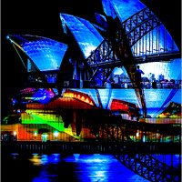Buy canvas prints of Others Opera House & Bridge Sydney Harbour by peter tachauer