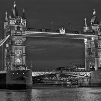 Buy canvas prints of Tower Bridge in Mono by peter tachauer