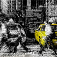 Buy canvas prints of Yellow Cab Jazz by peter tachauer