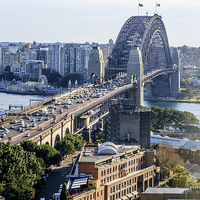 Buy canvas prints of  Rush Hour Sydney Harbour Bridge by peter tachauer