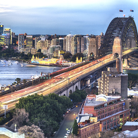 Buy canvas prints of  Bright Lights of Sydney by peter tachauer
