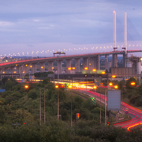 Buy canvas prints of  Dartford Crossing at Dusk by peter tachauer