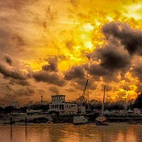 Buy canvas prints of Sunset over Maldon in Essex by peter tachauer
