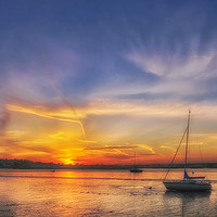 Buy canvas prints of Sunset, Maldon Essex by peter tachauer