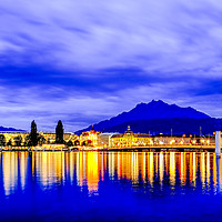 Buy canvas prints of Lucerne at Dusk by peter tachauer
