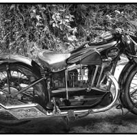 Buy canvas prints of New Hudson Motor Cycle by peter tachauer