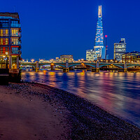 Buy canvas prints of River Thames Blue Hour by peter tachauer