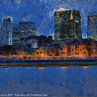 Buy canvas prints of Docklands Digital Art by Dawn O'Connor