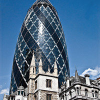 Buy canvas prints of The Gherkin, London by Dawn O'Connor
