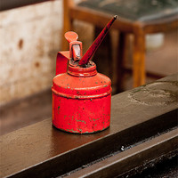 Buy canvas prints of Old Red Oil Can by Dawn O'Connor