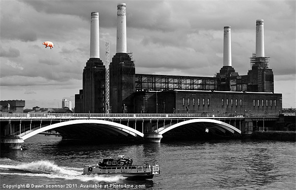 Pink Floyds Pig, Battersea Acrylic by Dawn O'Connor