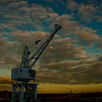 Buy canvas prints of River Medway Crane by Dawn O'Connor