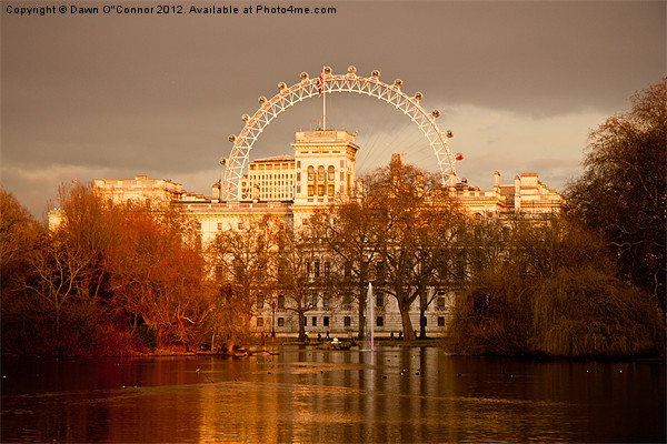 St. James's Park and the London Eye Framed Mounted Print by Dawn O'Connor