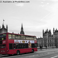 Buy canvas prints of Red London Bus at Westminster by Dawn O'Connor