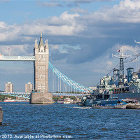 Buy canvas prints of Tower Bridge and HMS Belfast by Dawn O'Connor