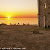 Buy canvas prints of Reculver Towers Sunset by Dawn O'Connor