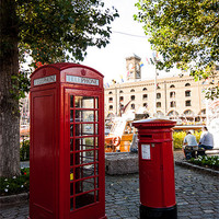 Buy canvas prints of Red Telephone Box and Post Box by Dawn O'Connor