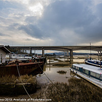 Buy canvas prints of River Medway Boatyard by Dawn O'Connor