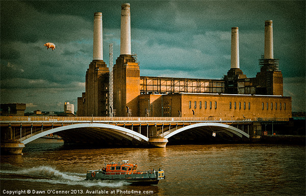Pink Floyd Pig at Battersea Acrylic by Dawn O'Connor