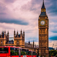 Buy canvas prints of Big Ben and Buses by Dawn O'Connor