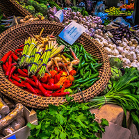 Buy canvas prints of Chillies and Onions by Dawn O'Connor