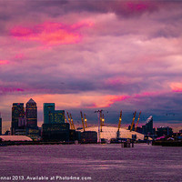 Buy canvas prints of Docklands and O2 Arena by Dawn O'Connor