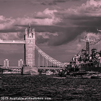 Buy canvas prints of Tower Bridge and HMS Belfast London by Dawn O'Connor