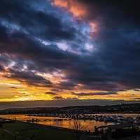 Buy canvas prints of River Medway Sunset by Dawn O'Connor