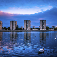 Buy canvas prints of Southmere Lake Thamesmead by Dawn O'Connor