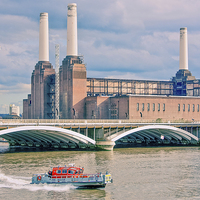 Buy canvas prints of  Pink Floyd Pig at Battersea Power Station by Dawn O'Connor