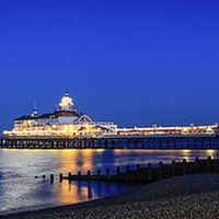 Buy canvas prints of Eastbourne Pier in the Moonlight by Dawn O'Connor