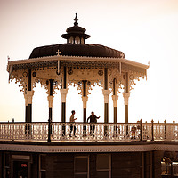 Buy canvas prints of Brighton Bandstand at Sunset by Dawn O'Connor