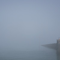 Buy canvas prints of Whitstable Quay in the Fog by Dawn O'Connor