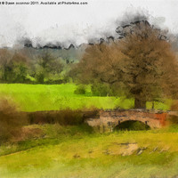 Buy canvas prints of Stone Bridge, Aquarell Style by Dawn O'Connor