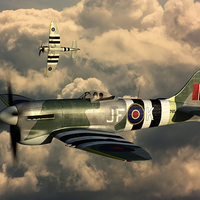 Buy canvas prints of RAF Hawker Tempest MkV JN765 June 1944 WWII by Steve Crompton