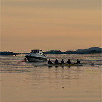 Buy canvas prints of Sunset Rowers by Declan Howard