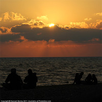 Buy canvas prints of Brighton Beach Sunset by Hannah Morley