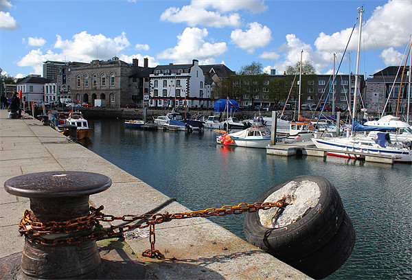 Sutton Harbour Plymouth Picture Board by Anthony Michael 